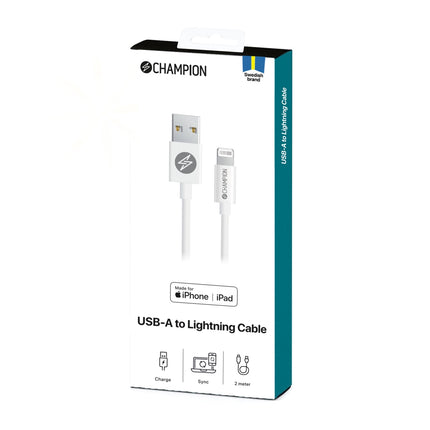 USB-A to Lightning Cable 2m White