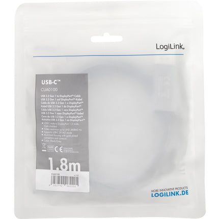 USB-C -> DisplayPort 4K/60Hz Aluminum 1.8m
