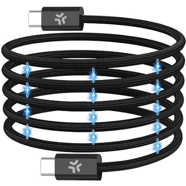 USB-C Magnetic Braided Cable, 60W, 1m, Black