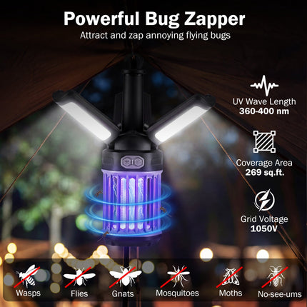 USB-C Rechargeable Bug Zapper Lantern, IPX6 Waterproof