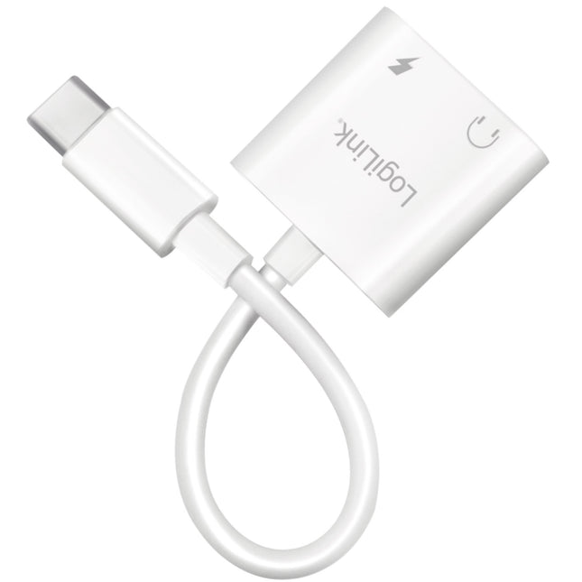 USB-C adapter with 1 x audio port, 1 x USB-C PD 60W White