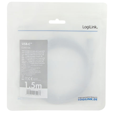 USB-C cable USB 2.0 PD 3.0 100W 480 Mbps Alu 1.5m