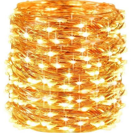 USB Christmas lights - wires 300 LED warm white