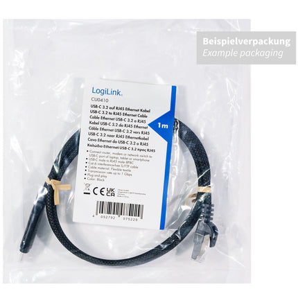 USB-C to RJ45 Ethernet Cable, 1 Gbps, 1m Length