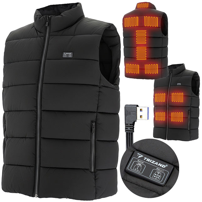 USB Verwarmd Vest, 11 Zones, Unisex, Maat L