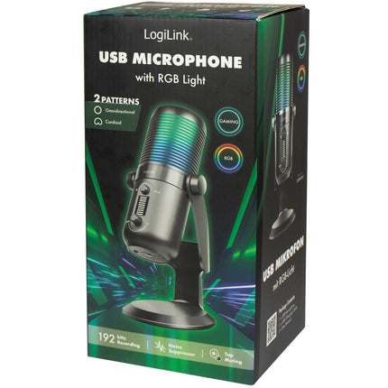 USB Microphone, Cardioid/Omnidirectional, RGB Lighting