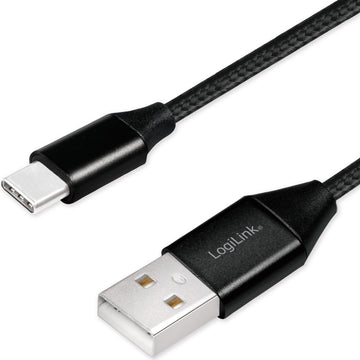 USB-USB-C Charge/sync cable USB 2.0 15W 0.3m Textile