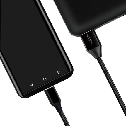 USB-USB-C Charge/sync cable USB 2.0 15W 0.3m Textile