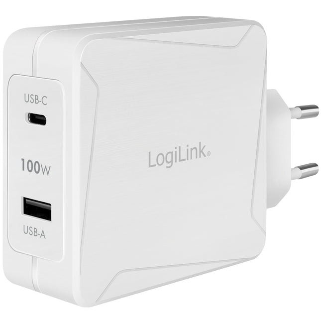 USB charger 1 x USB-C PD 1 x USB-A 100W GaN