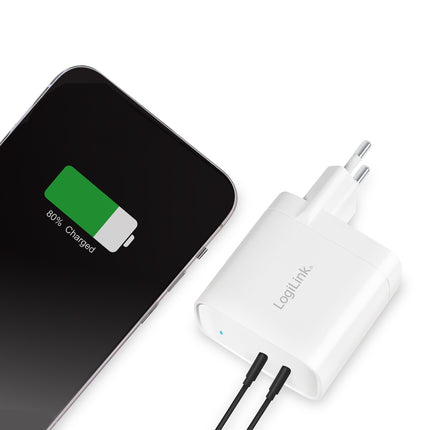 USB charger 2 x USB-C PD 40W GaN
