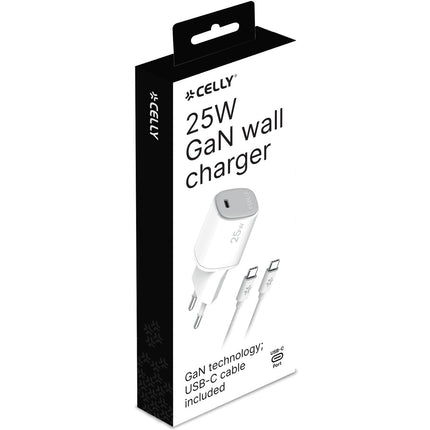 USB charger GaN 1 x USB-C PD 25W + USB-C cable