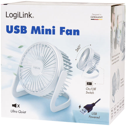 USB fan Ø12.7 cm White
