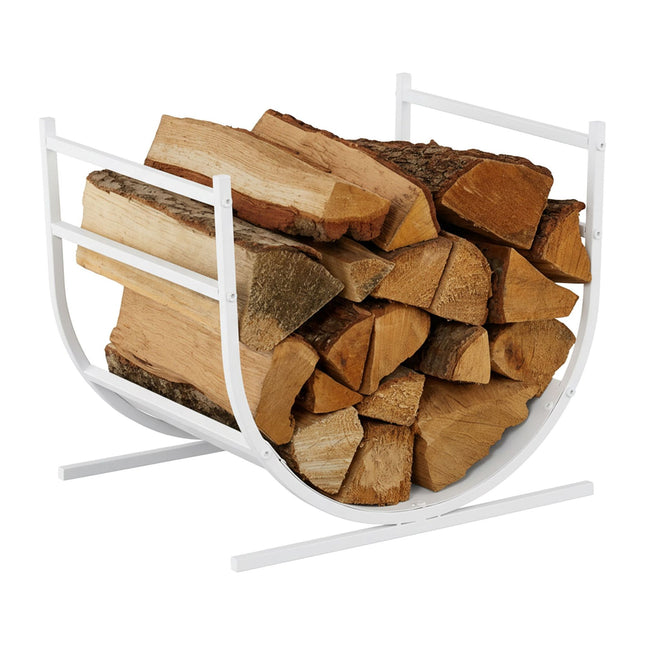 U-Shaped Metal Firewood Rack – Half-Round Design