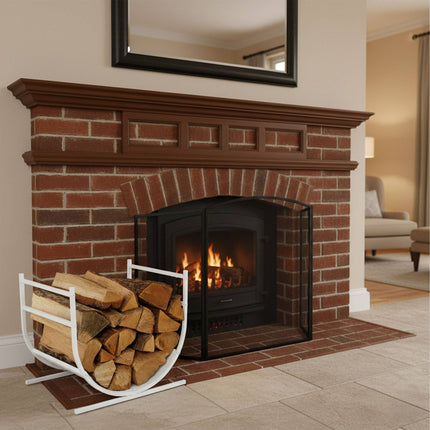 U-Shaped Metal Firewood Rack – Half-Round Design