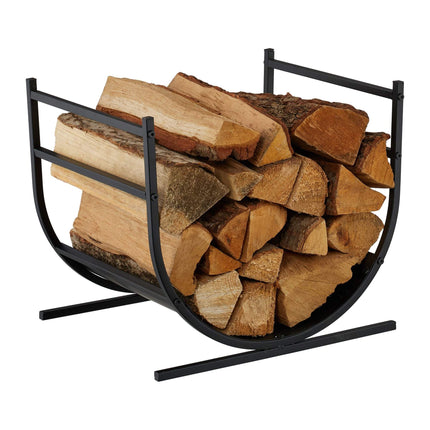 U-Shaped Metal Firewood Rack for Fireplace Storage