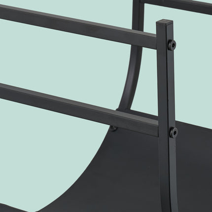 U-Shaped Metal Firewood Rack for Fireplace Storage