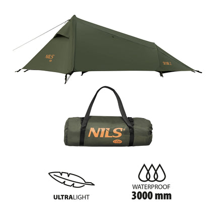 Ultra Light 2-Person Tent, Green, Compact Camping