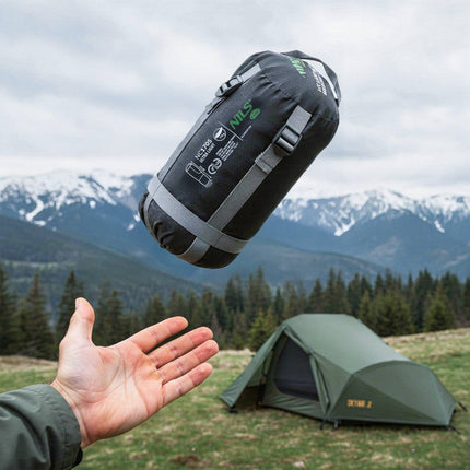 Ultra-Light Sleeping Bag, Black-Green, 5-20C, 710g