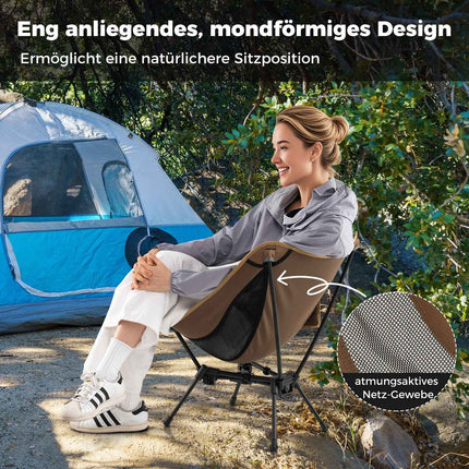 Ultralight Folding Camping Chair with Side Pocket, 150kg Capacity