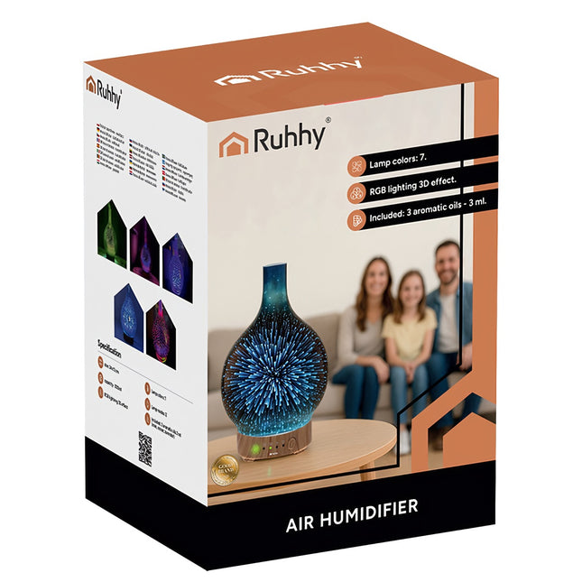 Ultrasonic Aroma Diffuser Humidifier, 200ml, LED Lights