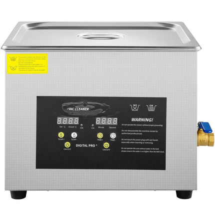 Ultrasonic Cleaner 15L, Digital Heater Timer, 40kHz