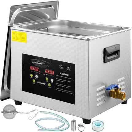 Ultrasonic Cleaner 15L, Digital Heater Timer, 40kHz