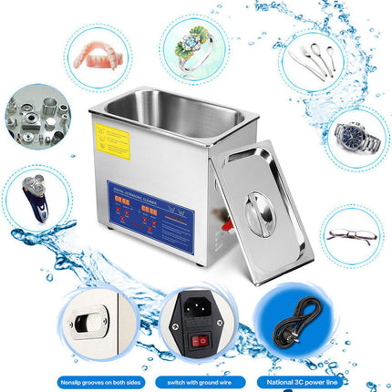 Ultrasonic Cleaner 15L Stainless Steel, Digital Heat Timer