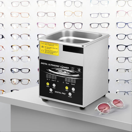 Ultrasonic Cleaner 2L, 40kHz, Heater Timer, Stainless Steel