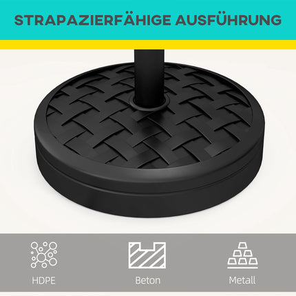 Umbrella Base, HDPE with Concrete, Fits 32-48mm Poles