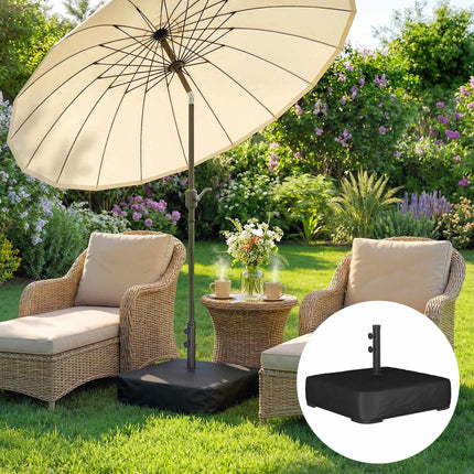 Umbrella Base Stand, 80kg Capacity, Black, Weatherproof