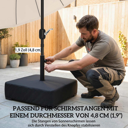 Umbrella Base Stand, 80kg Capacity, Black, Weatherproof