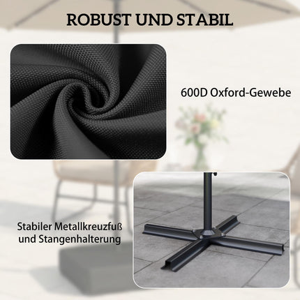 Umbrella Base Stand, 80kg Capacity, Black, Weatherproof