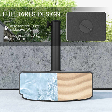Umbrella Base Stand, HDPE, 20kg, Fits 38-48mm Poles