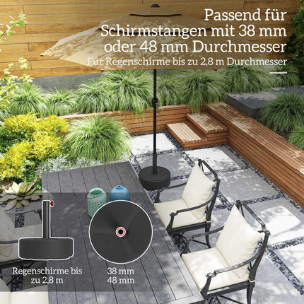 Umbrella Base Stand, HDPE, 20kg, Fits 38-48mm Poles