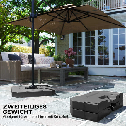 Umbrella Base Weights, 2-Piece, HDPE, 80-105 kg Capacity