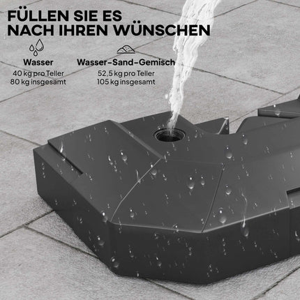 Umbrella Base Weights, 2-Piece, HDPE, 80-105 kg Capacity