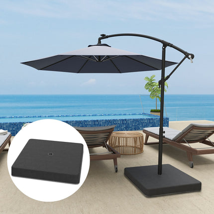 Umbrella Base Weights, Waterproof, Fillable, Black, 89x89x10.5 cm