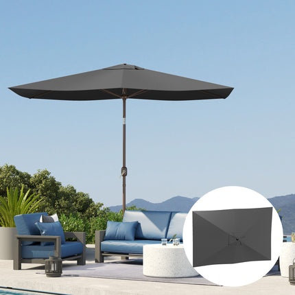 Umbrella Canopy Replacement, 200x300 cm, UV 50+, Dark Grey