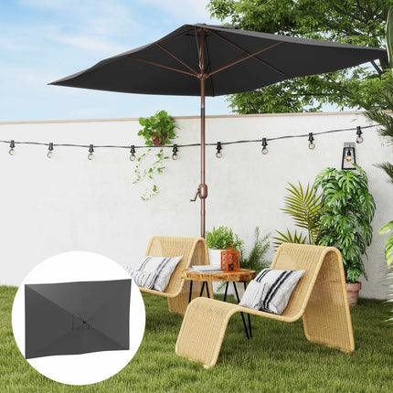 Umbrella Canopy Replacement, 200x300 cm, UV 50+, Dark Grey