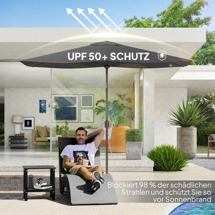 Umbrella Canopy Replacement, 200x300 cm, UV 50+, Dark Grey
