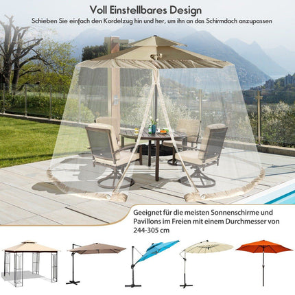 Umbrella Mosquito Net with Double Zipper Doors, 2.5-3m
