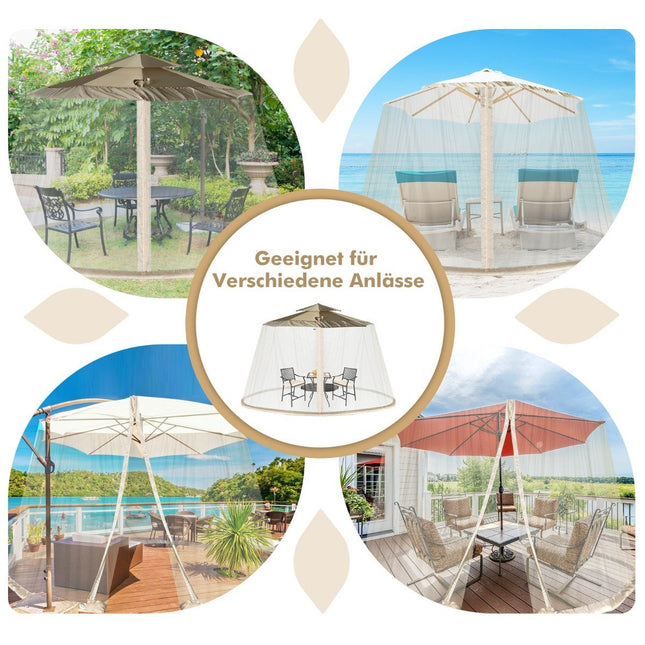 Umbrella Mosquito Net with Double Zipper Doors, 2.5-3m