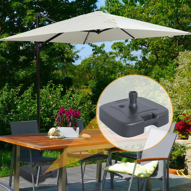 Black refillable umbrella stand 46x45x26cm, holds up to 30kg