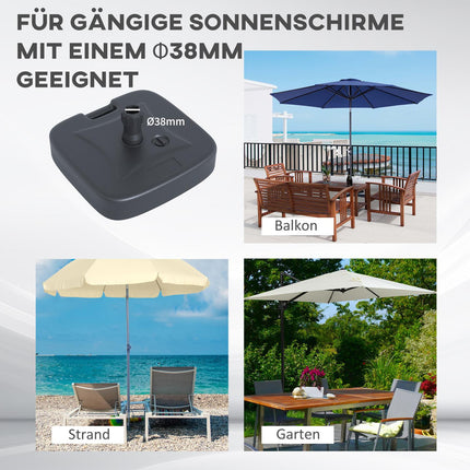 Black refillable umbrella stand 46x45x26cm, holds up to 30kg