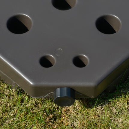 Refillable HDPE umbrella stand, coffee, 17 kg water/25 kg sand
