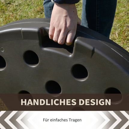 Refillable HDPE umbrella stand, coffee, 17 kg water/25 kg sand