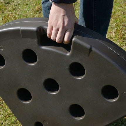 Refillable HDPE umbrella stand, coffee, 17 kg water/25 kg sand