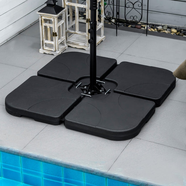 Cantilever umbrella stand, water/sand fillable, black