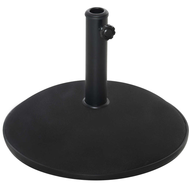 Parasol base in black steel and cement, 25 kg, ∅49 X 37 cm
