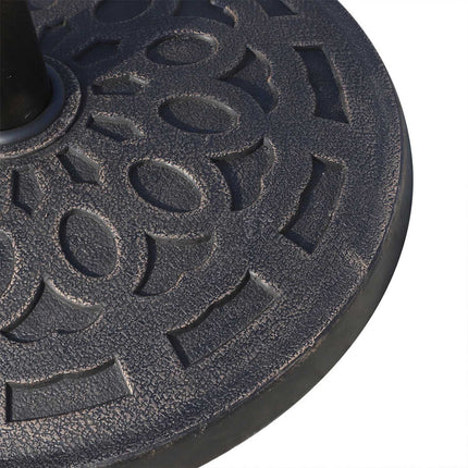 Round resin parasol base, bronze, 14 kg, fits Ø38-48 mm
